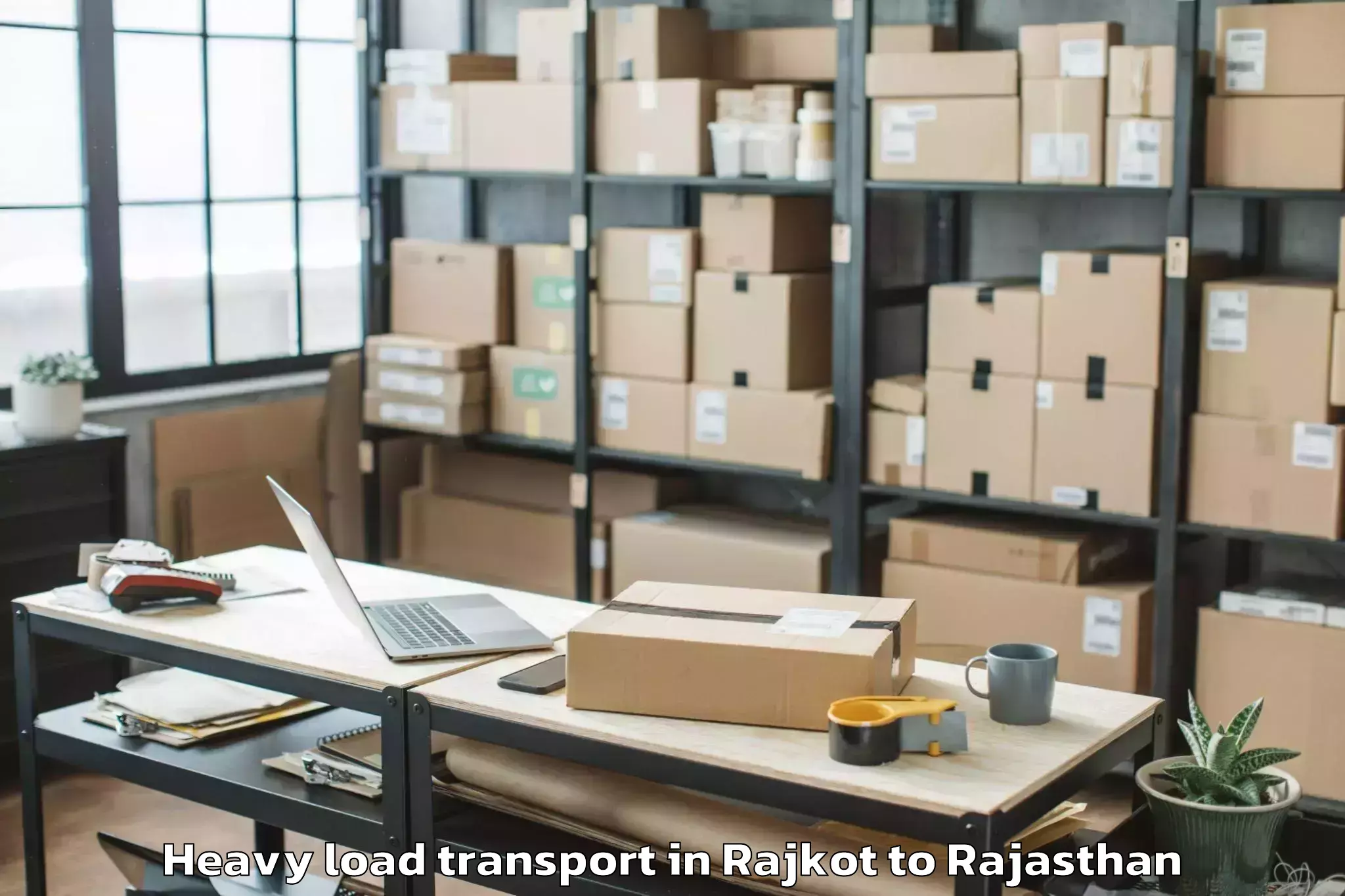 Easy Rajkot to Jagannath University Jaipur Heavy Load Transport Booking